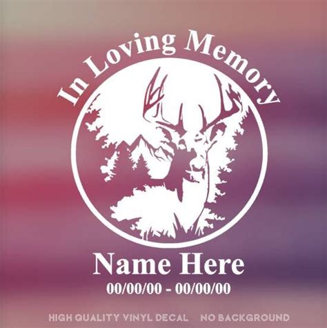 In Loving Memory Of Hunting Deer Buck Antlers Vinyl Etsy