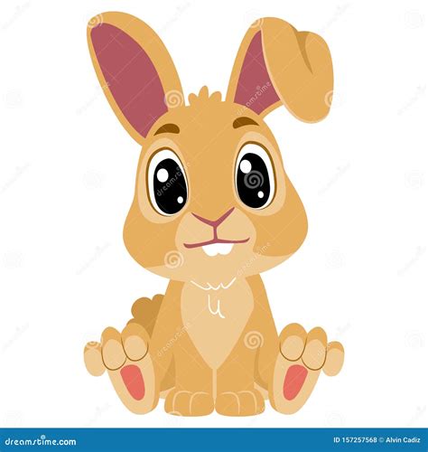 Vector Illustration Of Cartoon Rabbit In Sitting Position Stock Vector