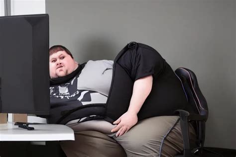 An Obese Man On A Gamer Chair Photo 8K Stable Diffusion