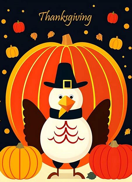 Premium Photo Happy Thanksgiving Day Vector Illustration With Turkey