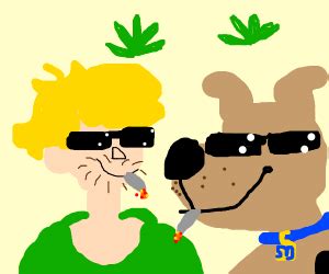 Shaggy and Scooby Doo smoke weed - Drawception