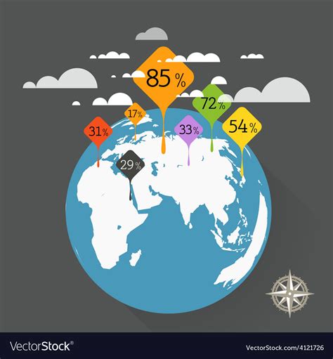 World map infographic template Royalty Free Vector Image