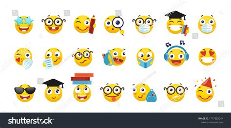 Education School College Graduate Emoji Emoticon Stock Vector Image