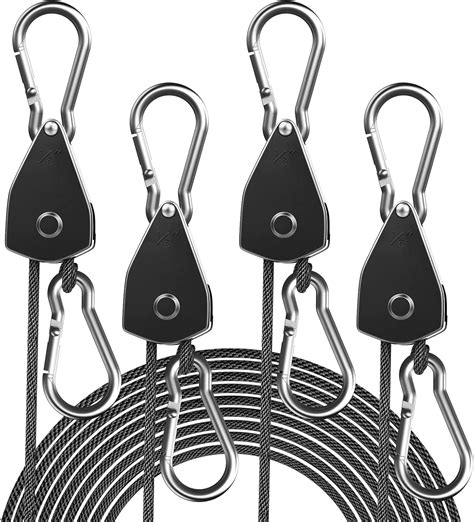 Staygrow 4 Pack 18 Adjustable Rope Hanger Heavy Duty Ratchet Tie