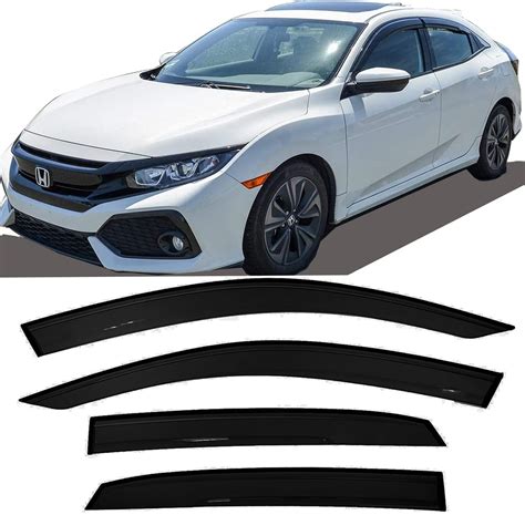 Tape On Side Window Vent Visor Deflectors Rain Guards For 2016 2021 Honda Civic 4