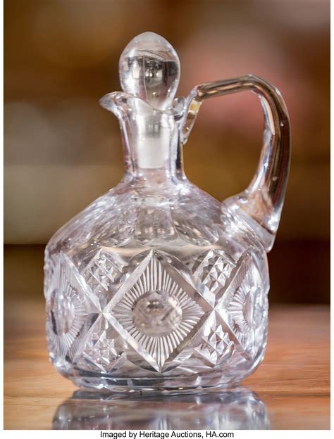 An American Brilliant Cut Glass Handled Decanter Early 20th Lot 63609 Heritage Auctions