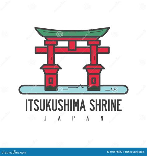 An Itsukushima Shrine Illustration Stock Vector Illustration Of