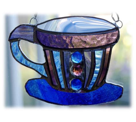 Teacup Stained Glass Suncatcher Coffee Cup Mug 007 Folksy