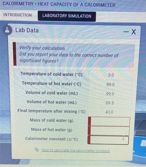 Solved CALORIMETRY HEAT CAPACITY OF A CALORIMETER Chegg