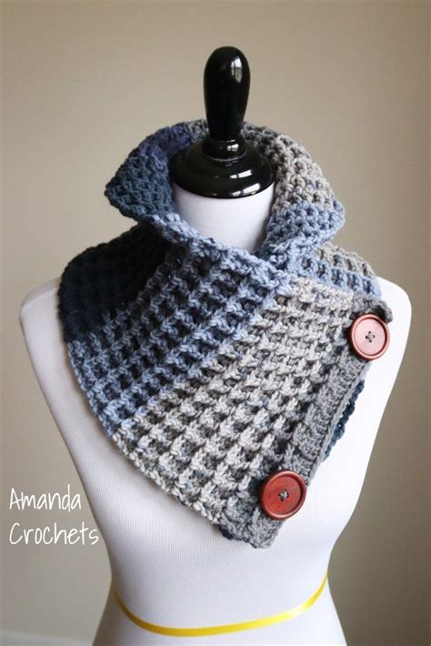 Cozy Waffle Cowl Pattern Amanda Crochets Crochet Infinity Scarf