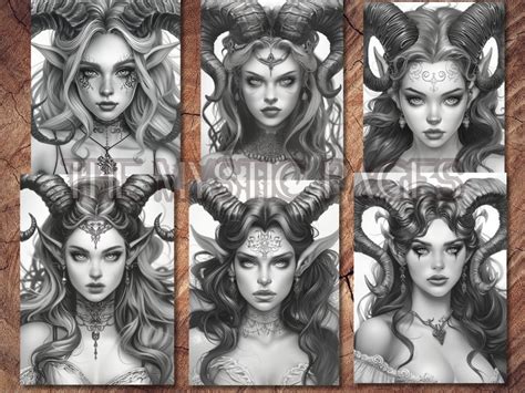 34 Seductive Succubus Girls Coloring Pages Book Gothic Fairy Demons