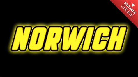 Norwich Yellow Text Effect Generator