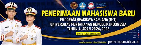 Beasiswa Universitas Pertahanan Republik Indonesia Tahun 2024 Simak