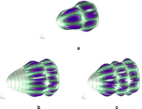 Example Of Three Modal Shapes Of The Structure A 19655 Hz B