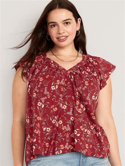 Flutter Sleeve Floral Print Swing Blouse Old Navy