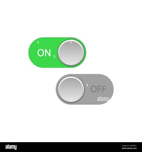 On And Off Green Toggle Switch Slider Buttonsvector Illustration Stock