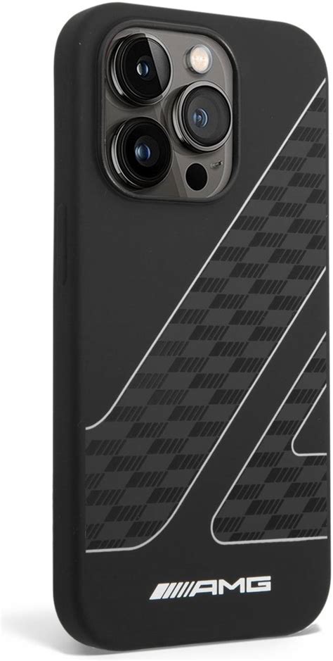 Amg Liquid Silicone Case With Checkered Flag Pattern Bumper And