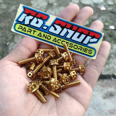 Jual Baut Probolt Box Filter X Gold Flower Matic Honda Yamaha Heng