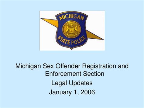 Ppt Michigan Sex Offender Registration And Enforcement Section Legal
