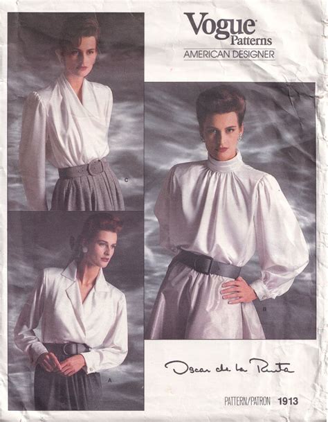 1980s Oscar De La Renta Vogue Designer Pattern 1913 Womans Loose Fit