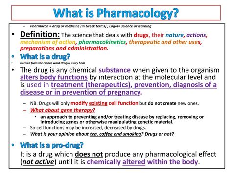 Ppt An Introduction To Pharmacology Terminology Powerpoint