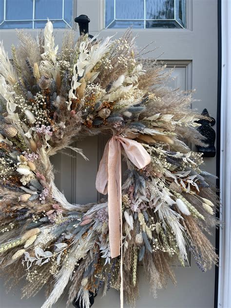Large Dried Floral Door Wreath — Lovefionarose