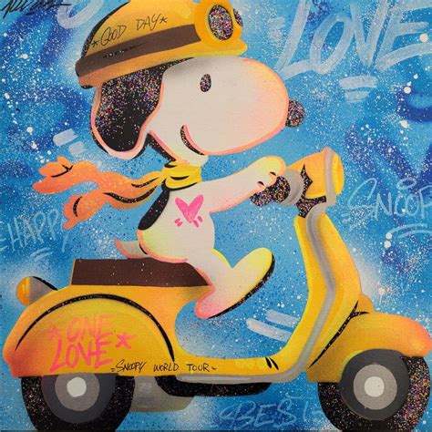 Peinture Snoopy Vespa Par Kedarone Carr D Artistes