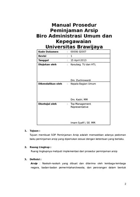 7 Manual Prosedur Peminjaman Arsip