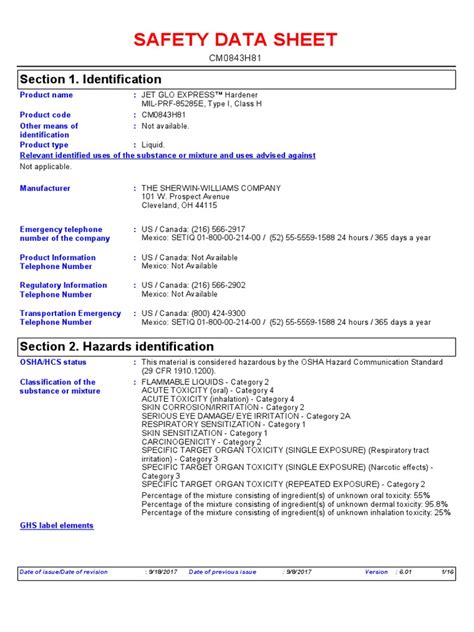 Cm0843h81 Sds English Us Pdf Toxicity Personal Protective Equipment