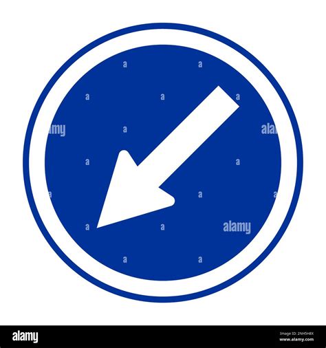 Traffic Sign Keep Left On White Background Illustration Stock Photo