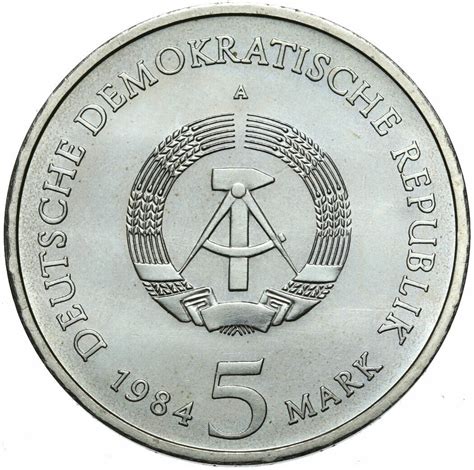 Gedenkmünze DDR 5 Mark 1984 A Altes Rathaus Leipzig Stempelglanz