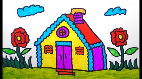 House Drawing Color at PaintingValley.com | Explore collection of House ...