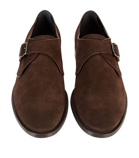 Tods Suede Single Strap Monk Shoes In Brown For Men Lyst