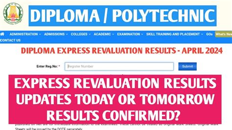 Express Revaluation Results April Diploma Revaluation Results