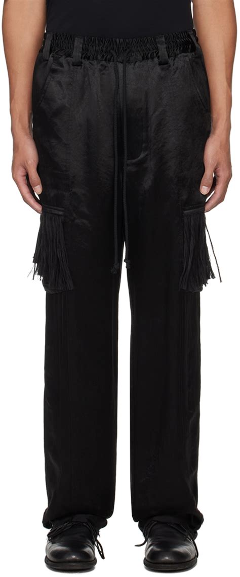 Black Lined Cargo Pants By Song For The Mute On Sale