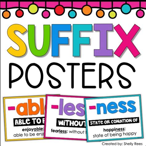 Suffixes Posters And Guide Sheet Appletastic Learning