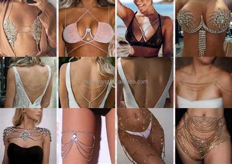Rhinestone Body Chain Jewelry Sexy Bikini Bling Nightclub Bra And Thong