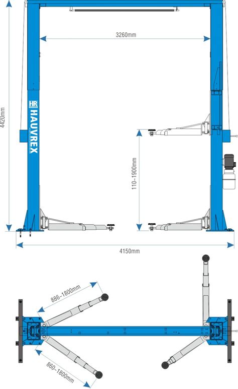 ELEVADOR 2 COLUMNAS ACO 5000KG 220V MOD HTL3150 Maktools Cl