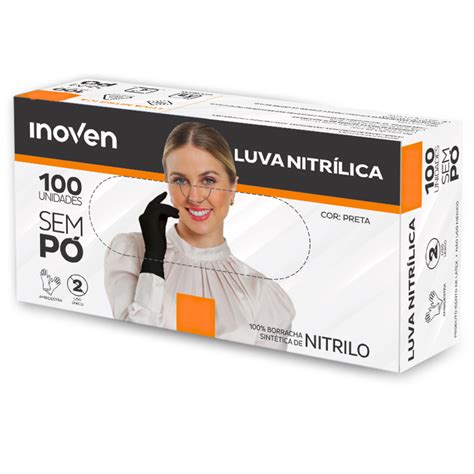 Luva Nitrílica Preta Caixa 100 Un Inoven Cosméticos Natalia