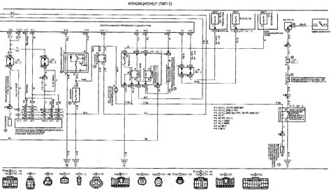 Электросхема кондиционера воздуха тип 2 Тойота Камри Виста V40 1994