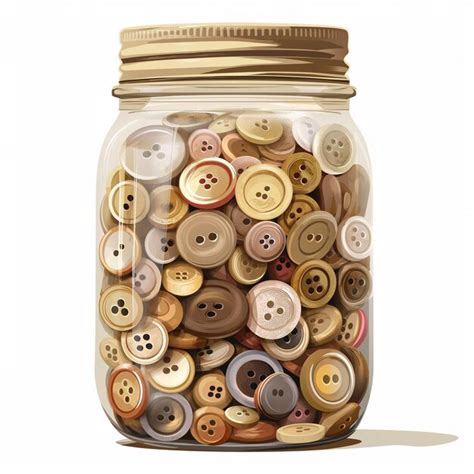A Jar Of Buttons With One That Says Buttons On The Bottom Premium Ai