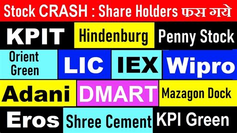 Stock CRASH KPIT Tech LIC IEX Wipro Shree Cement HindenburgAdani