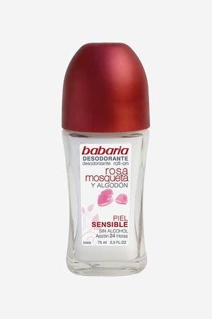 Desodorante Roll On Rosa Mosqueta Algodón Babaria 75 ml De Prati