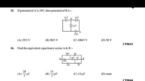 Cp Find The Equivalent Capacitance Across A B Filo