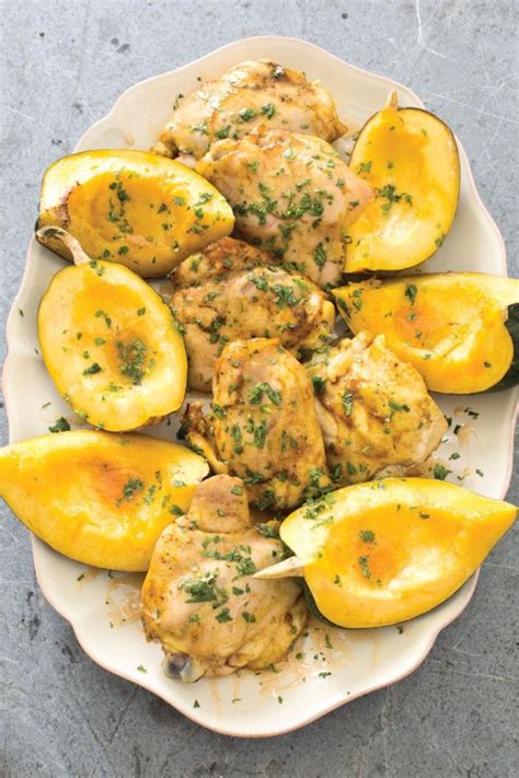 Slow Cooker Curried Chicken Thighs With Acorn Squash Easy Peasy Slow Cook