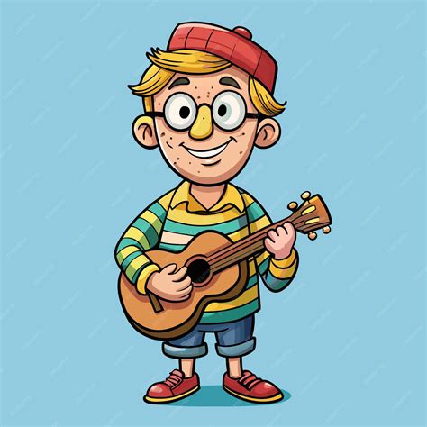 Premium Vector Ukulele Man Cartoon Character Design