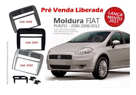 Moldura Painel Dvd 2 Din Mp5 Fiat Punto 08 A 12 Grafite R 190 90 Em