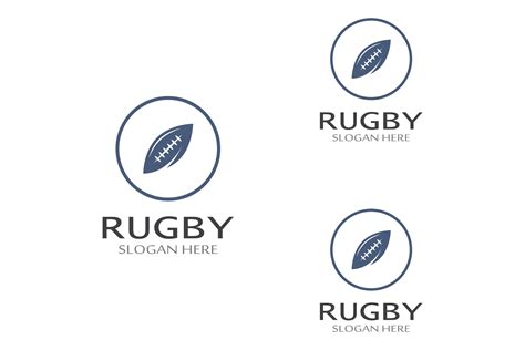 Rugby Ball Logo Graphic by Mujiyono · Creative Fabrica