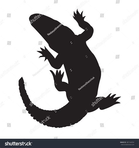 Crocodile Silhouette Vector Isolated - 387164554 : Shutterstock