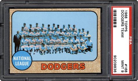 1968 Topps Dodgers Team Psa Cardfacts®